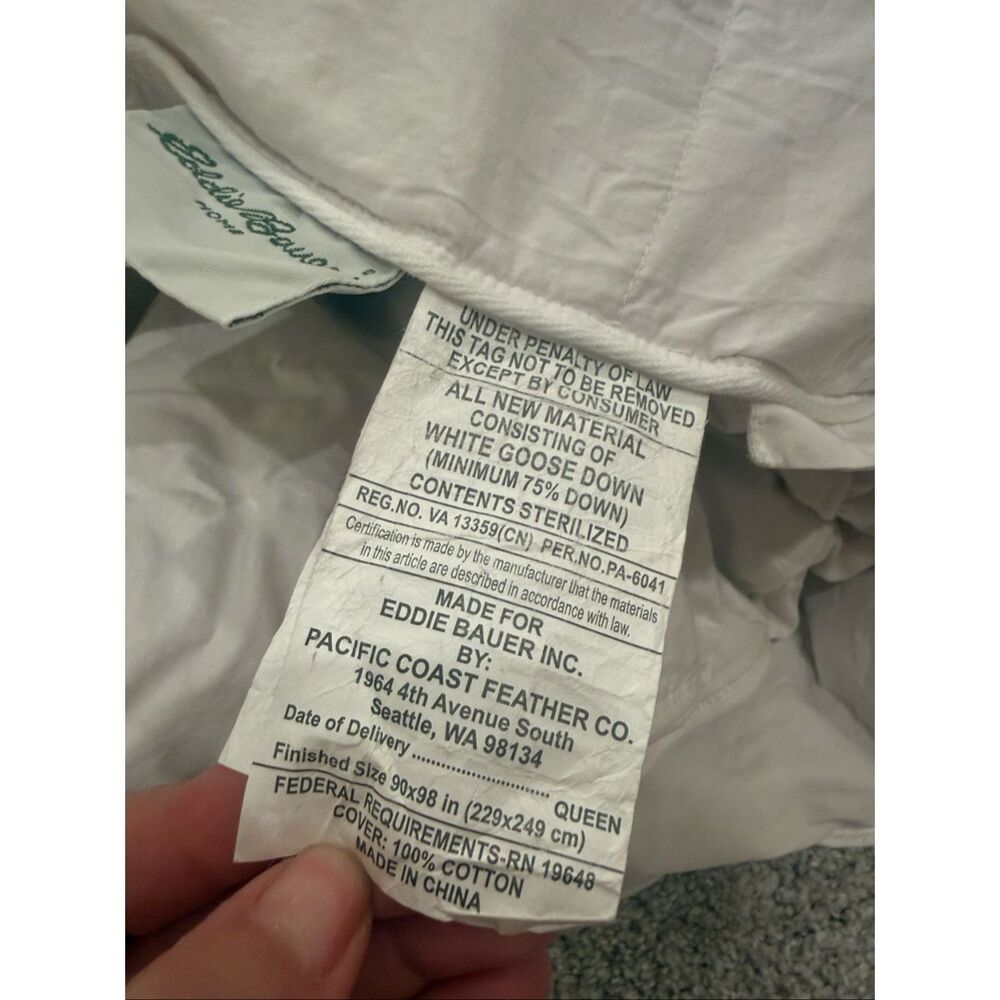 Eddie Bauer Goose Down Queen Baffle Duvet Blanket - Picture 6 of 6